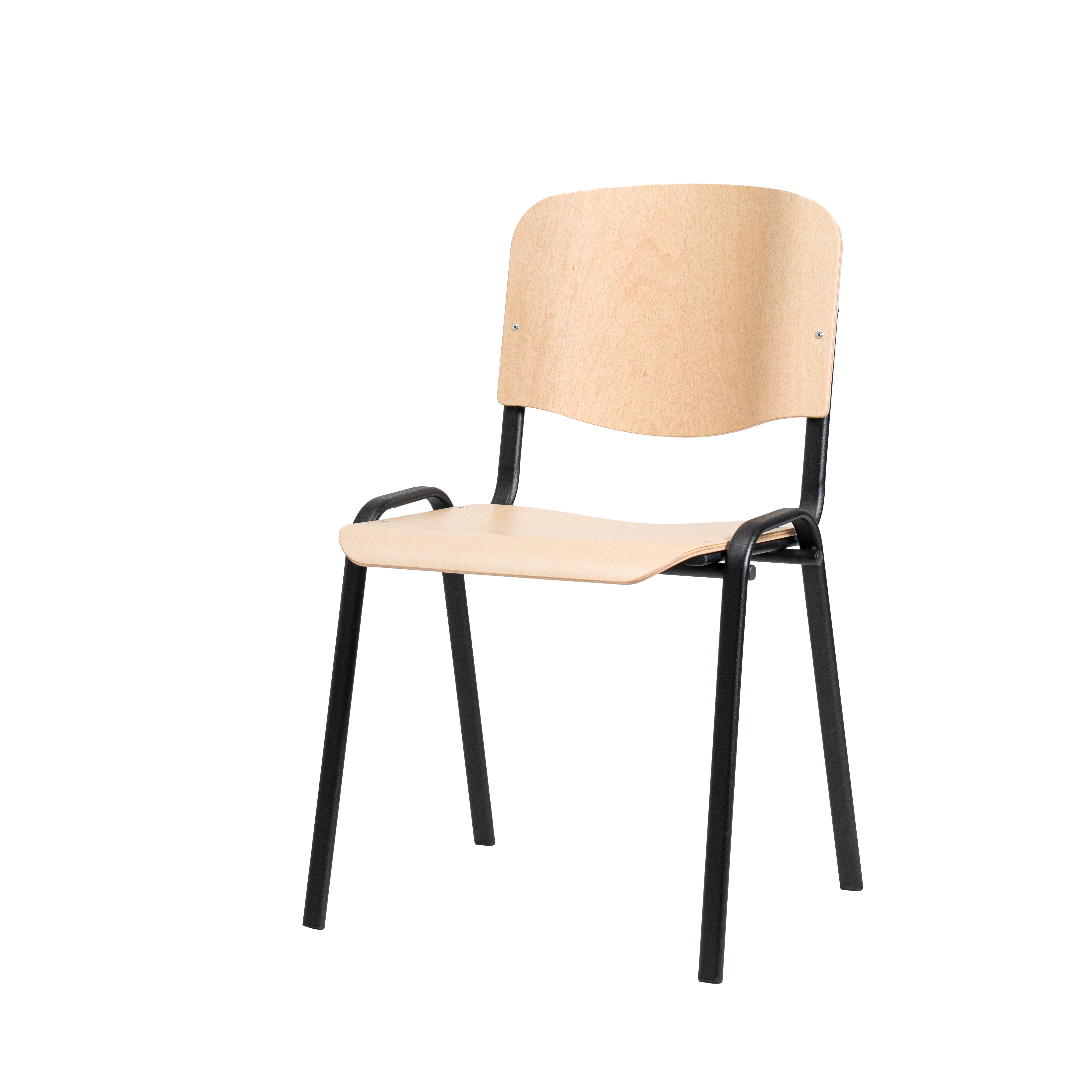 Besucherstuhl ISO Wood Brilliant Schwarz