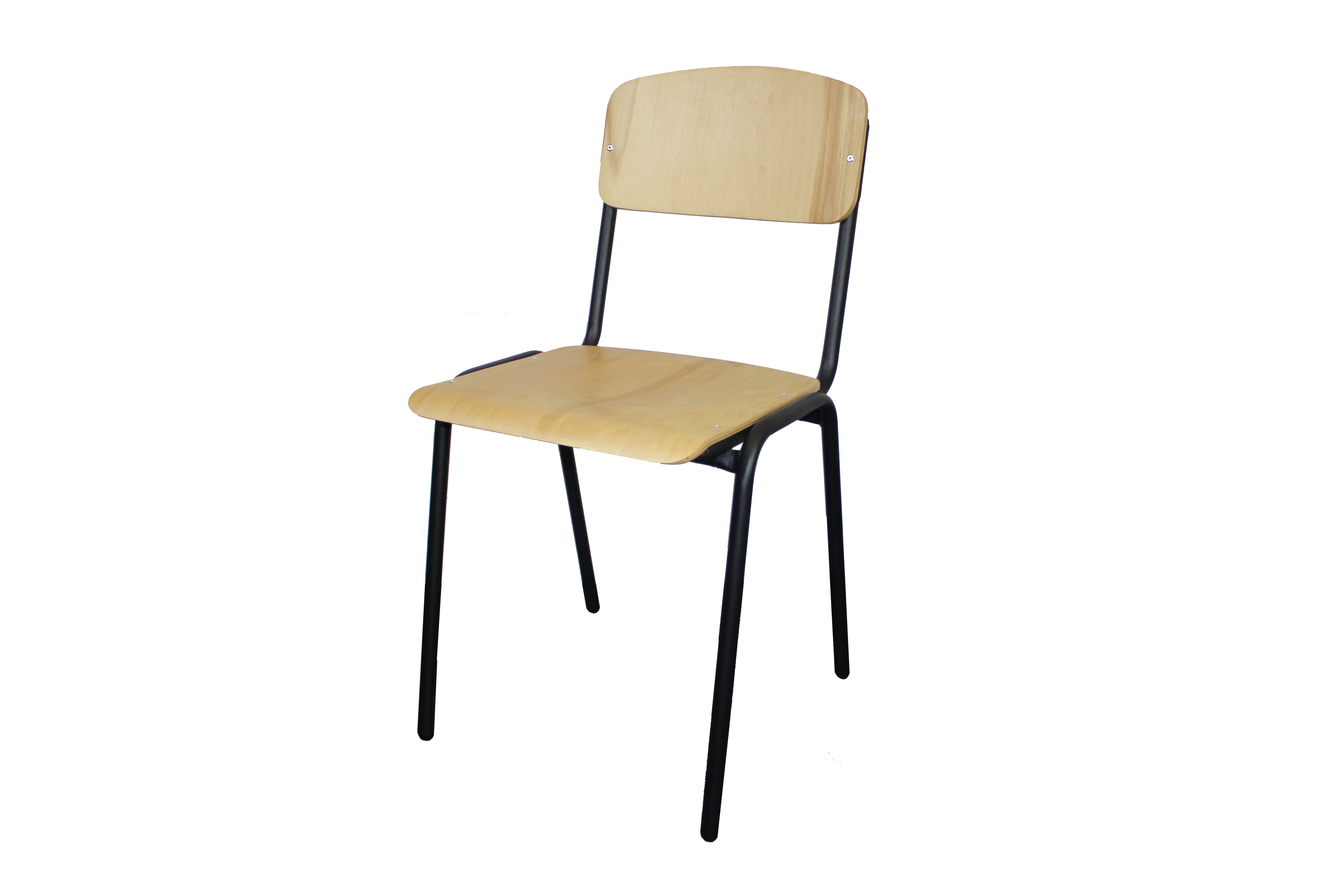 Stapelstuhl B-Ware Holz, Gestell schwarz