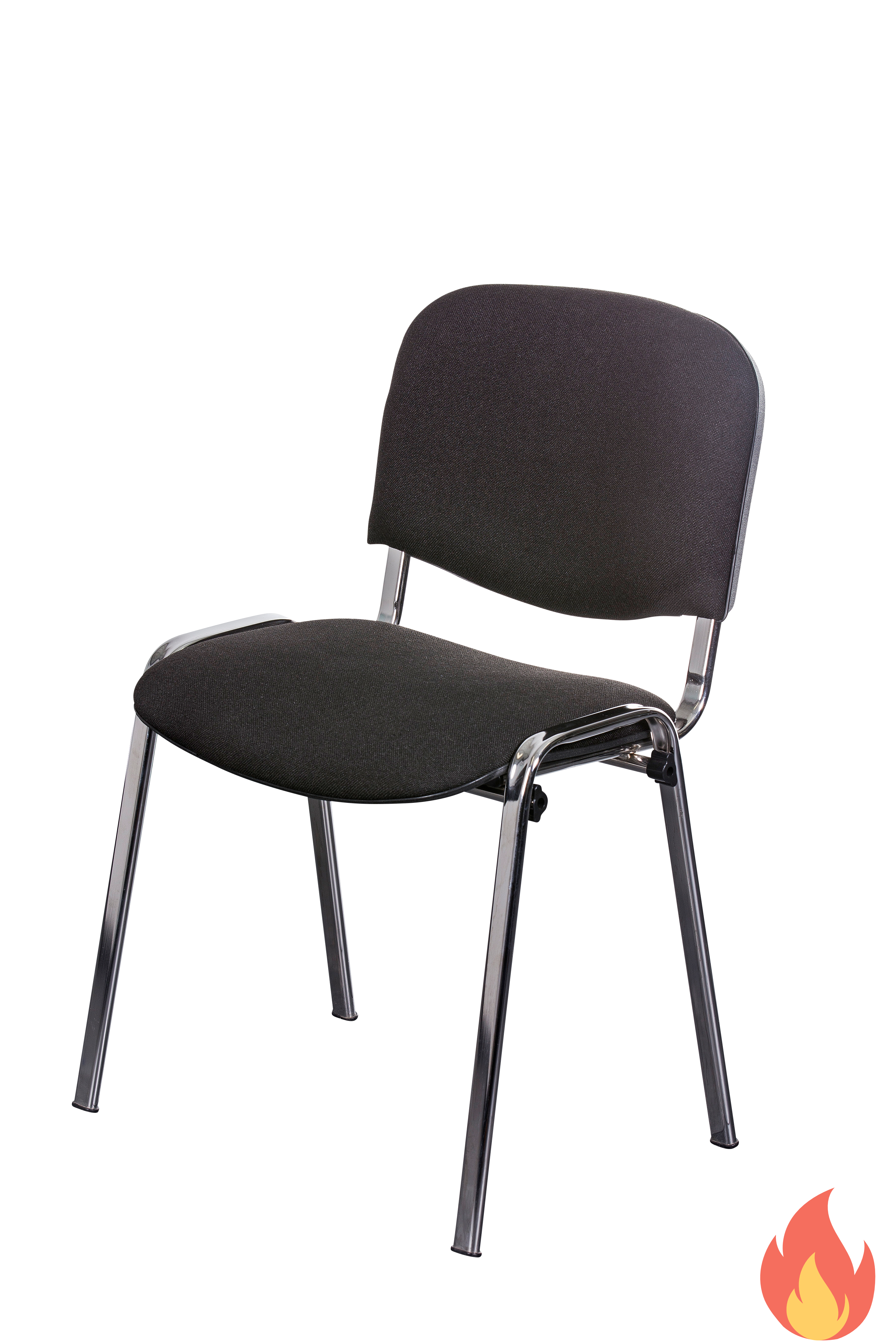 Besucherstuhl ISO Deluxe Schwarz Chrom