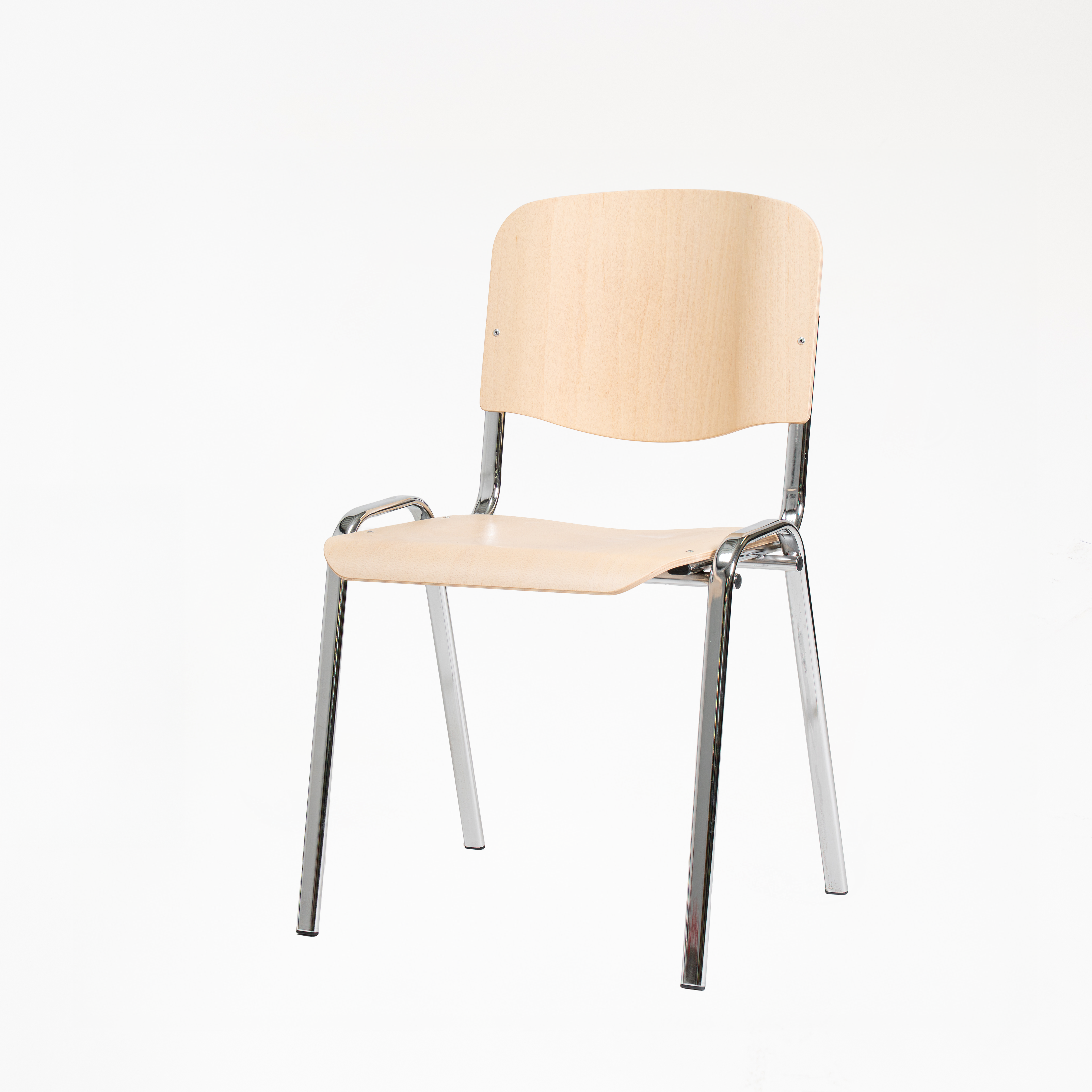 Besucherstuhl ISO Wood Deluxe Chrom