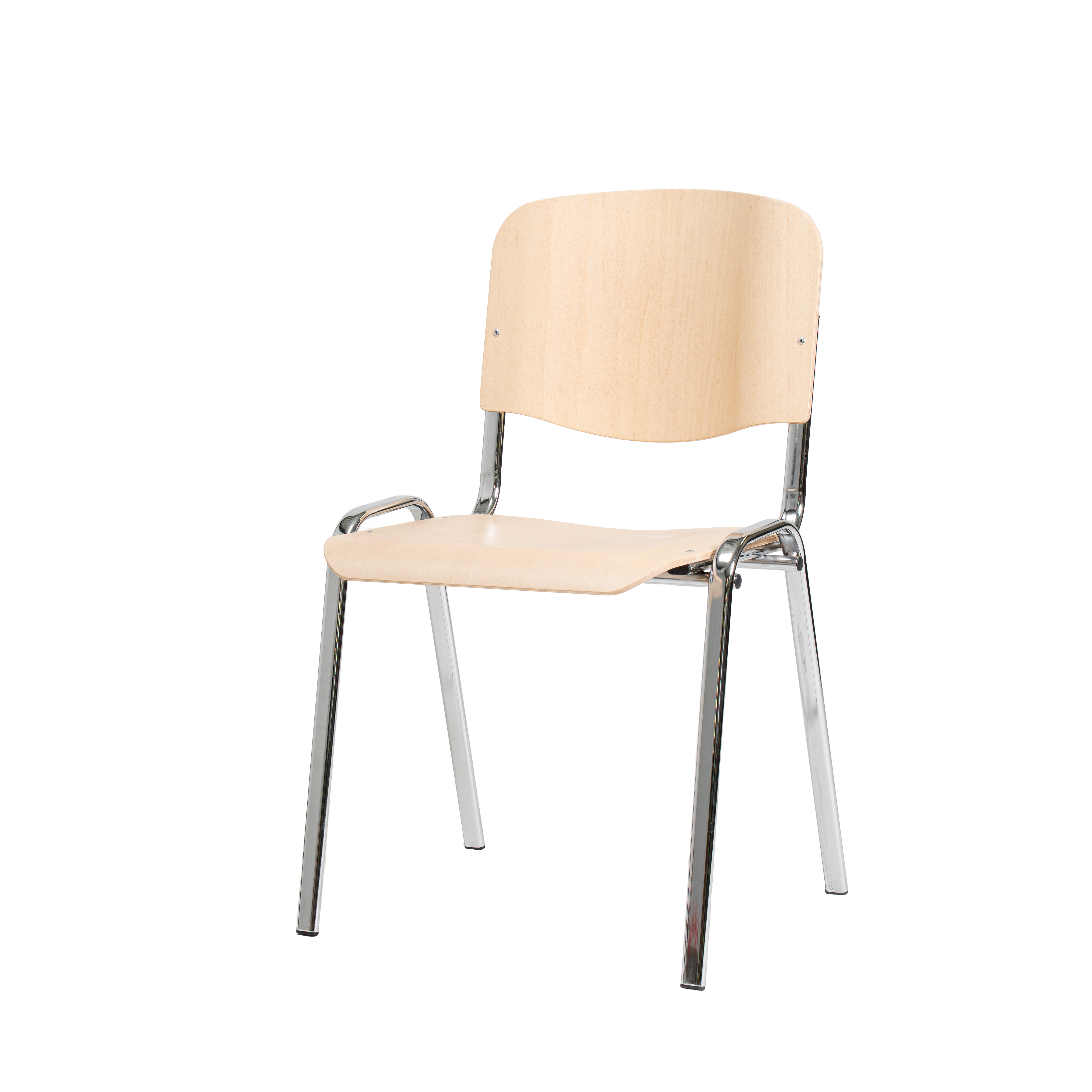 Besucherstuhl ISO Wood Deluxe Chrom