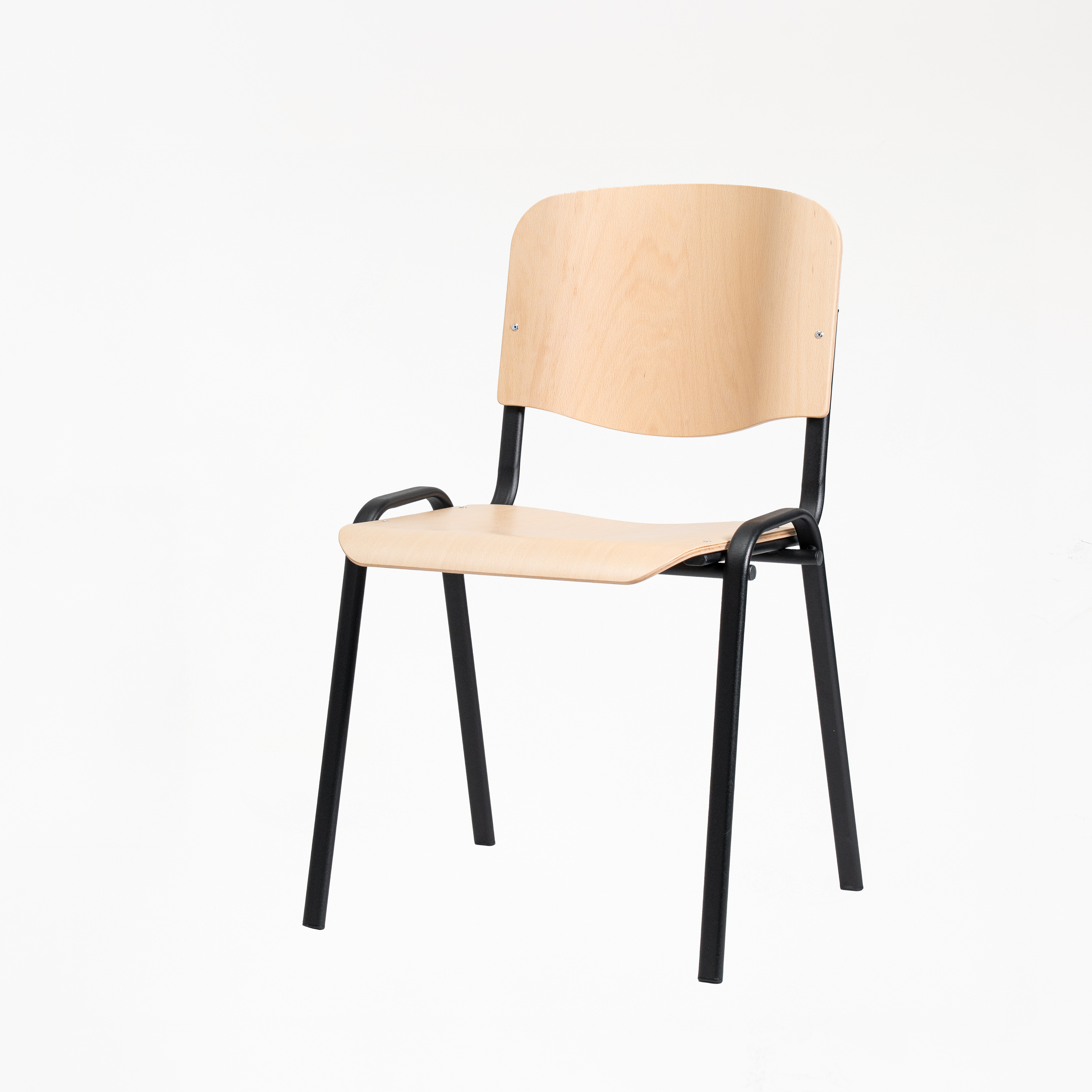 Besucherstuhl ISO Wood Brilliant Schwarz