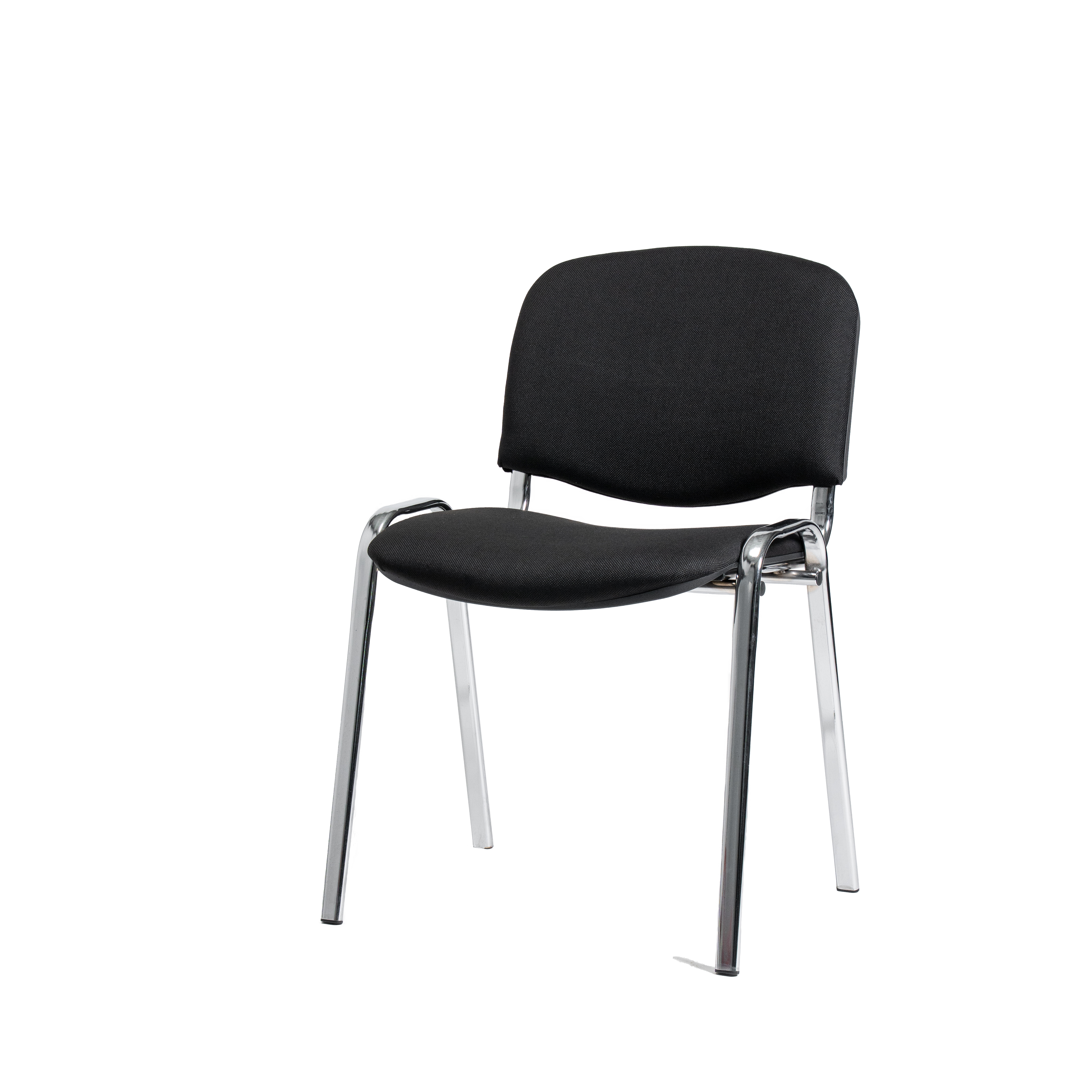 Besucherstuhl ISO Deluxe Schwarz Chrom